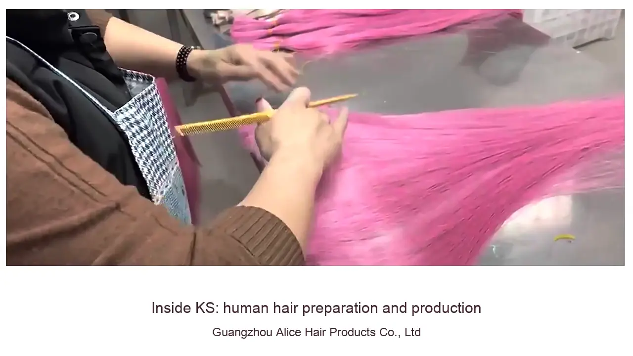 Hair measurement and preparation shown in the KS production film